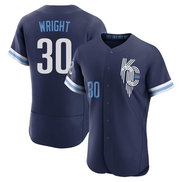 Kyle Wright Men's Authentic Kansas City Royals Navy 2022 City Connect Jersey