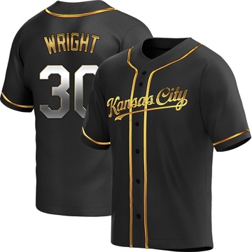 Kyle Wright Men's Replica Kansas City Royals Black Golden Alternate Jersey