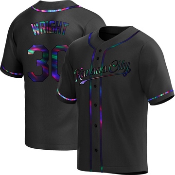 Kyle Wright Men's Replica Kansas City Royals Black Holographic Alternate Jersey