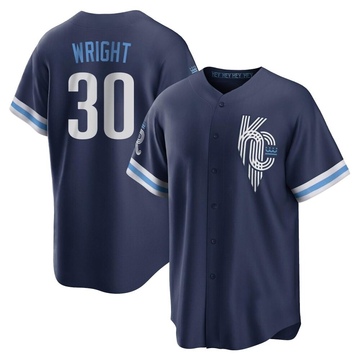 Kyle Wright Men's Replica Kansas City Royals Navy 2022 City Connect Jersey