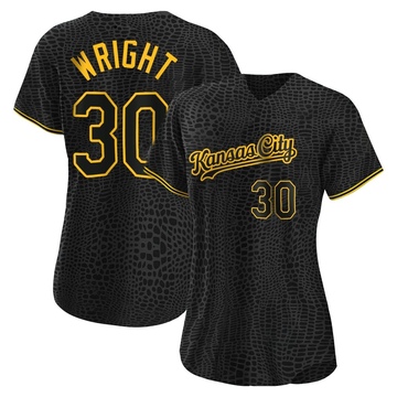 Kyle Wright Women's Authentic Kansas City Royals Black Snake Skin City Jersey