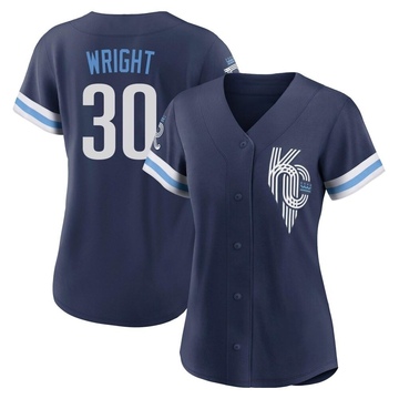 Kyle Wright Women's Authentic Kansas City Royals Navy 2022 City Connect Jersey