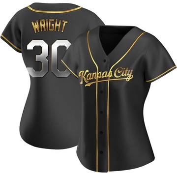 Kyle Wright Women's Replica Kansas City Royals Black Golden Alternate Jersey