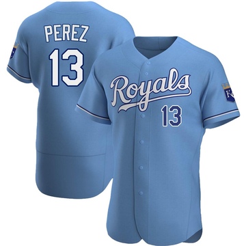 Salvador Perez Men's Authentic Kansas City Royals Light Blue Alternate Jersey