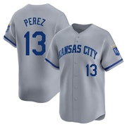 Salvador Perez Men's Limited Kansas City Royals Gray Away Jersey