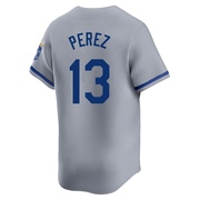 Salvador Perez Men's Limited Kansas City Royals Gray Away Jersey