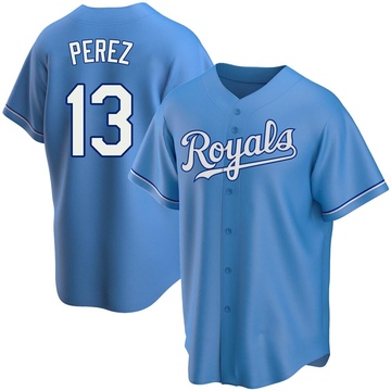 Salvador Perez Men's Replica Kansas City Royals Light Blue Alternate Jersey