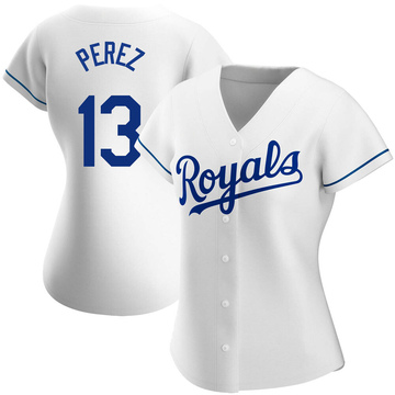 Salvador Perez Women's Authentic Kansas City Royals White Home Jersey