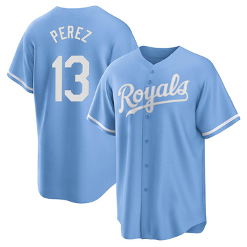 Salvador Perez Youth Replica Kansas City Royals Light Blue 2022 Alternate Jersey