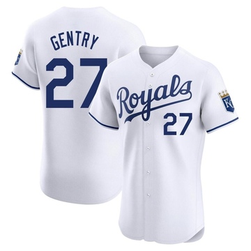 Tyler Gentry Men's Elite Kansas City Royals White Home Jersey