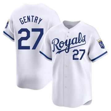 Tyler Gentry Men's Limited Kansas City Royals White Home Jersey