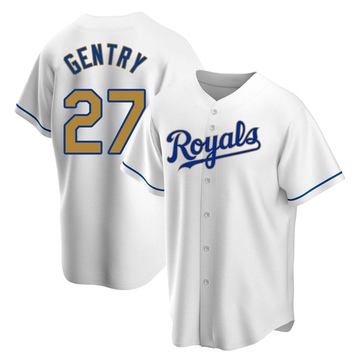 Tyler Gentry Men's Replica Kansas City Royals Gold White Home Jersey