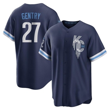 Tyler Gentry Men's Replica Kansas City Royals Navy 2022 City Connect Jersey