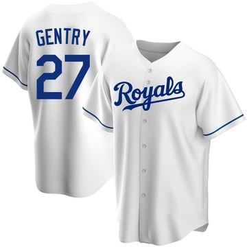 Tyler Gentry Men's Replica Kansas City Royals White Home Jersey