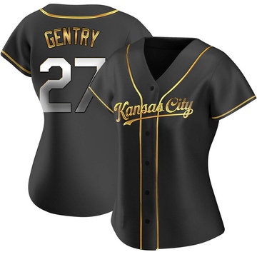 Tyler Gentry Women's Replica Kansas City Royals Black Golden Alternate Jersey