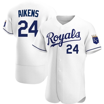 Willie Aikens Men's Authentic Kansas City Royals White Home Jersey