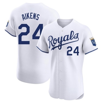 Willie Aikens Men's Elite Kansas City Royals White Home Jersey