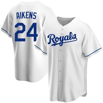 Willie Aikens Men's Replica Kansas City Royals White Home Jersey