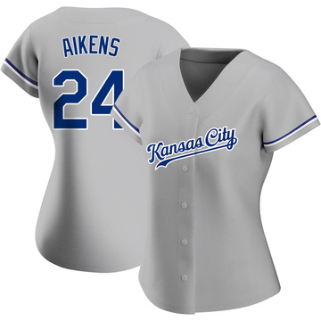 Willie Aikens Women's Authentic Kansas City Royals Gray Road Jersey