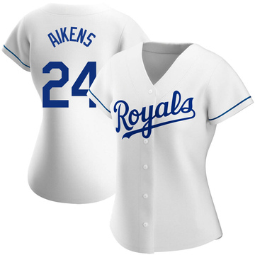 Willie Aikens Women's Authentic Kansas City Royals White Home Jersey