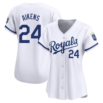 Willie Aikens Women's Limited Kansas City Royals White Home Jersey