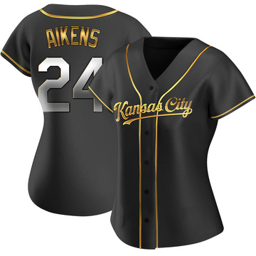 Willie Aikens Women's Replica Kansas City Royals Black Golden Alternate Jersey