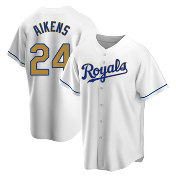 Willie Aikens Youth Replica Kansas City Royals Gold White Home Jersey