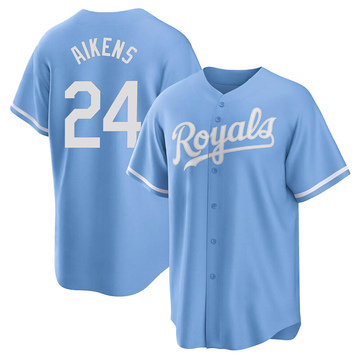 Willie Aikens Youth Replica Kansas City Royals Light Blue 2022 Alternate Jersey